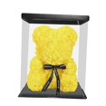 thumbnail image 1 of Oso de rosas con caja, adorable oso de flores preservadas, regalo artificial para bodas y fiestas. Amarillo, 1 of 9