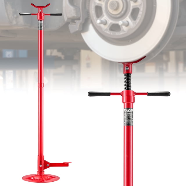 VEVOR Support sous-Marin, Capacité de 3/4 Tonne (1653 lbs) Support de Cric sous-Marin, Levage de 51,97 Pouces à 80 Pouces, Poignée de Rotation Montée sur Roulement, Pédale, Base de 12 Pouces de Diamètre, Composants de Véhicule de Support
