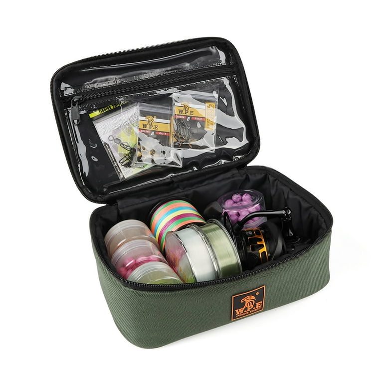 W.P.E Fishing Tackle Bag Water-resistant Fishing Lure Reel Storage Bag  Fishing Gear Accessories Carry Bag Case 
