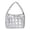 Silver, variant on Moontgen Quilted Women Handbag Fashion Plaid Cotton Tote Bag Portable for Travel (Black)