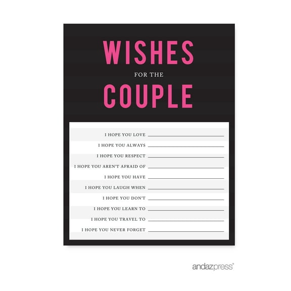 Newlywed Advice Cards  Modern Black and White Stripes Wedding Cards Guest Book Alternative, 20-Pack