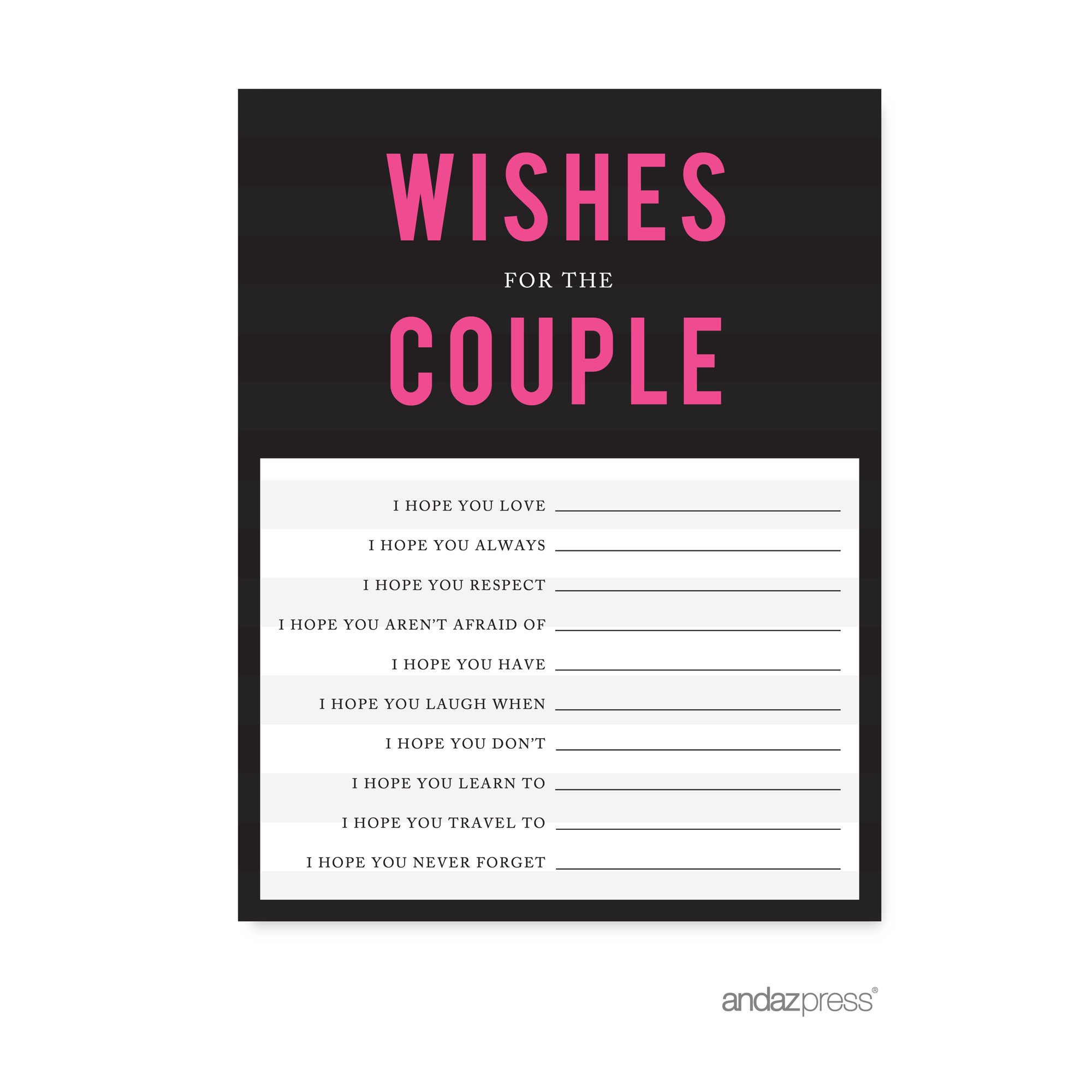 Newlywed Advice Cards Modern Black and White Stripes Wedding Cards Guest Book Alternative, 20-Pack