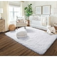 thumbnail image 4 of Dwelke Ultra Fluffy Rug Indoor Plush Soft Carpet for Living Room Anti-Skid Durable Area Rug 8x10ft White, 4 of 4