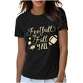 thumbnail image 5 of Lilgiuy Game Day Football Sweatshirt Women Casual Letter Print Pullover Short Sleeve T-Shirt Tops Shirt for New Year Thanksgiving, 5 of 5