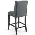 thumbnail image 4 of Counter Stool Chair, Fabric, Wood, Grey Gray, Modern Contemporary Urban Design, Bar Pub Cafe Bistro Hotel Restaurant Hospitality, 4 of 7