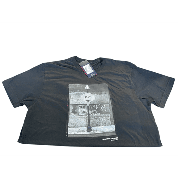 Reebok Men fit Short Sleeve T-Shirt Shirt XL Black Solid