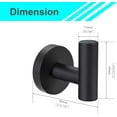 thumbnail image 4 of 4 Pack Matte Black Bathroom Rob Hook Towel Hooks Holder Wall Mount Heavy Duty Wall Mount Hooks 304 Stainless Steel Bathroom Bedroom Kitchen, 4 of 5