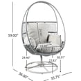 thumbnail image 3 of Gray Iron Frame Outdoor Swivel Lounge Chair With And Fabric Pe, 3 of 5