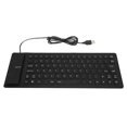 thumbnail image 1 of Clavier pliable en silicone 85 touches, design pliable, silencieux, filaire, étanche à la poussière, flexible, noir, 1 of 4