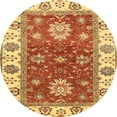 thumbnail image 1 of Ahgly Company Machine Washable Indoor Round Abstract Grapefruit Red Area Rugs, 3' Round, 1 of 7