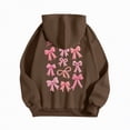 thumbnail image 5 of Godom Women Loose Hoodie Sweatshirt Solid Basic Fleece Letter Long Sleeve Kangaroo Pocket Drop Shoulder Pullovers Top, 5 of 7