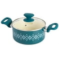 thumbnail image 4 of Spice by Tia Mowry - Tia's Healthy Nonstick Ceramic 10-Piece Teal Aluminum Cookware Set, 4 of 13