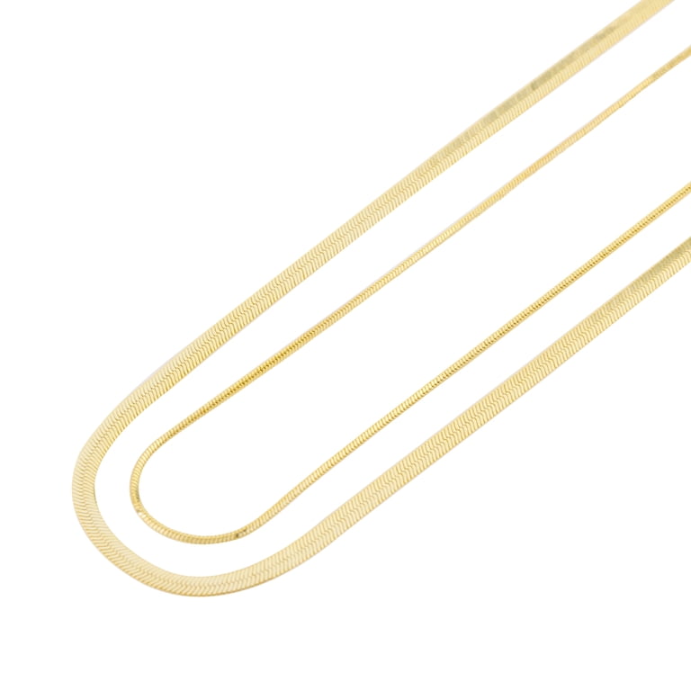 Free Assembly Demi Fine Gold Plated Herringbone Necklace Set photo 4