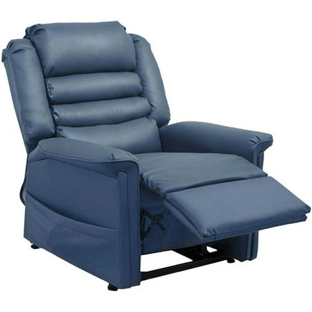 Quest Dexter Power Lift Full Lay-Out Chaise Recliner, Blue ...