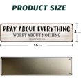 thumbnail image 2 of Bible Verses Wall Decor - Pray About Everything Worry About Nothing Philippians 4:6 - Rustic Farmhouse Wall Art, Faith Belief Religion Living Room House Plaque Pray Signs 4"x16", 2 of 7