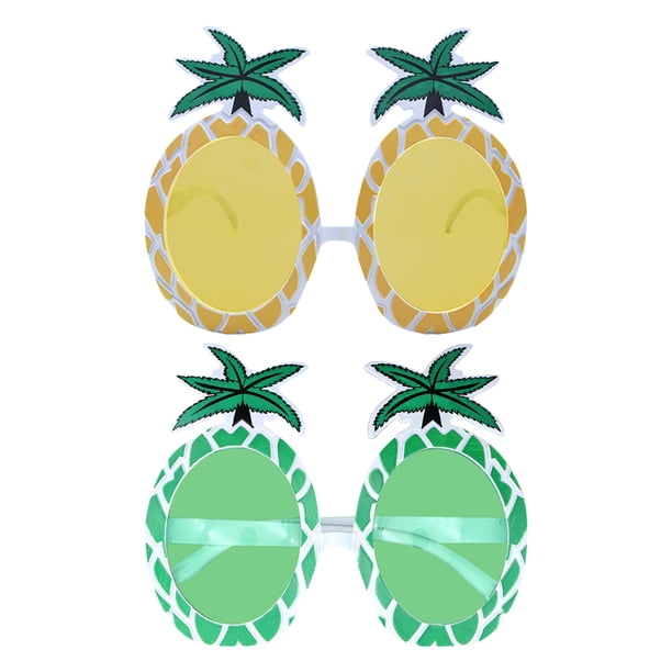 KAKOWELY 2 gafas de sol hawaianas con forma de piña, divertidas y novedosas gafas tropicales para luau, cumpleaños, bodas, fiestas de playa y verano, disfraces.