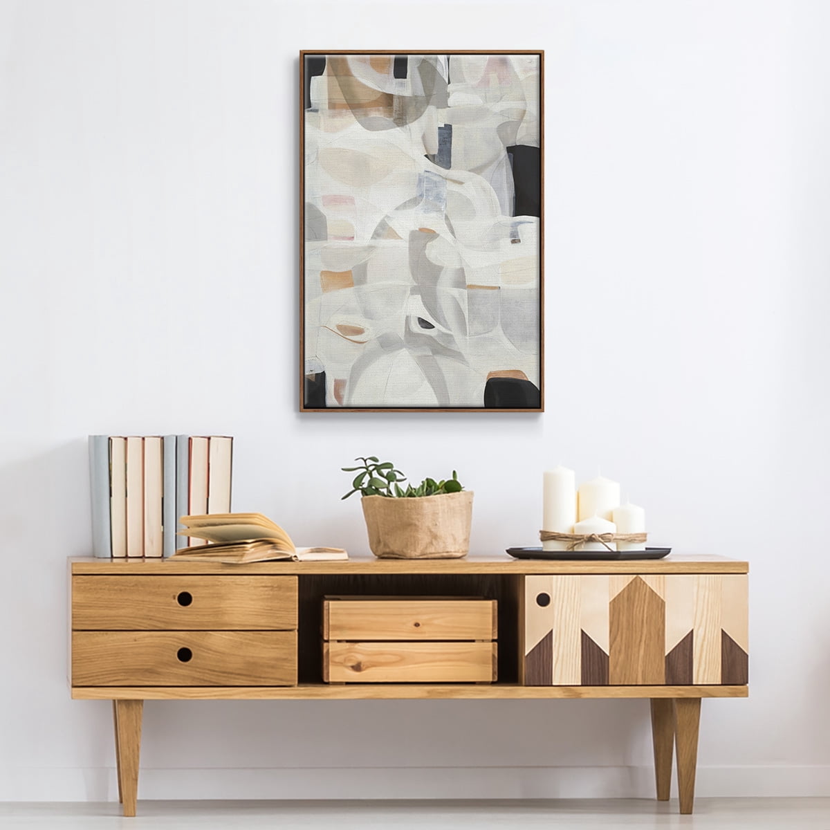 Windswept Framed Premium Gallery Wrapped Canvas - Ready to Hang - 27 x 41 - Walnut Floating Frame