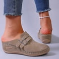 thumbnail image 5 of Rokment Women's Orthopedic Clogs Platform Wedge Slippers Sandals with Arch Support Comfortable Closed Toe Chunky High Heels Mules Casual Backless Slides Shoes Khaki Size 6.5, 5 of 8