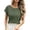 C-Green63, variant on DHFJKG Women Crochet Summer Top Short Sleeve Beach Shirts Loose Fit Casual Solid Color Hollow Out Crew Neck Basic Tee Vacation Clothes Stylish Tops