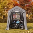thumbnail image 6 of Erommy 6x8 FT Outdoor Storage Shed, All-Weather Portable Shed with Rolled up Zipper Door for Motorcycles,Bikes and Garden Tools, 6 of 10