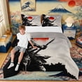 thumbnail image 2 of Manfei Art Samurai Full Size Comforter Sets for Home, Armor Flag Bedding Sets for Office, Black Red White, Black Reversible 3 Pieces, 1 Comforter and 2 Pillowcases, 2 of 6
