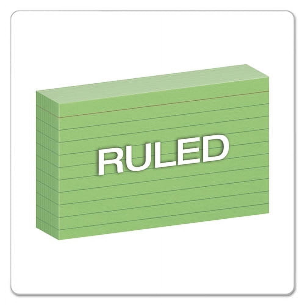 Ruled Index Cards, 3 X 5, Green, 100/pack | Bundle of 10 Packs