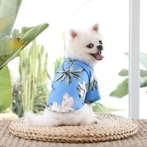 HKEJIAOI New Home Gift Ideas Fashionable Pet Clothing- Hawaiian Pet Shirt with Beach Trees Shirt for Small-Medium Dogs and Cats Ideal for Warm Seasons Suitable for Pet Weighing 1.1-17.6lbs