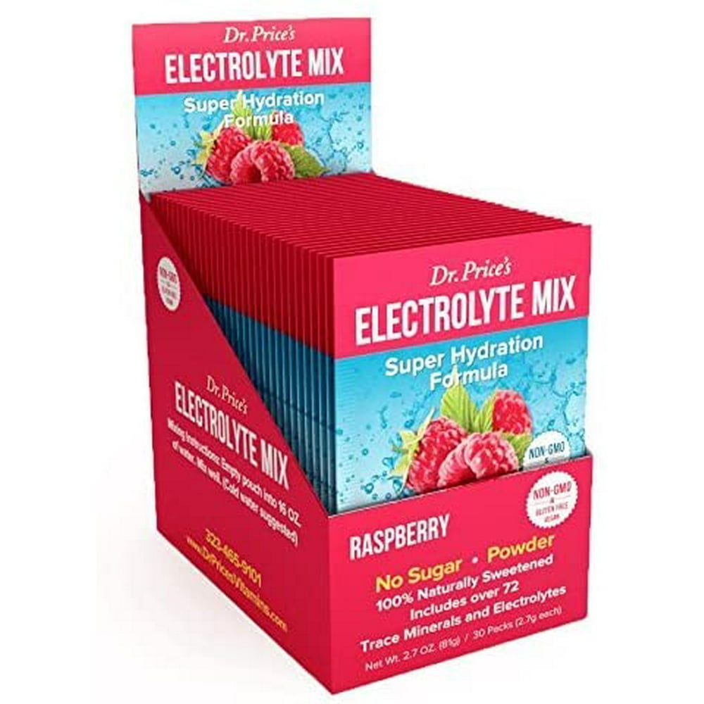 Electrolyte Mix, Raspberry Electrolyte Powder 30 Packets, Hydration