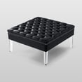 thumbnail image 3 of Inspired Home Stella Faux Leather Ottoman Cocktail Coffee Table Square Tufted, Black, 3 of 7