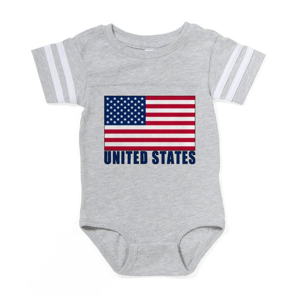 CafePress - USA Flag - Cute Infant Baby Football Bodysuit