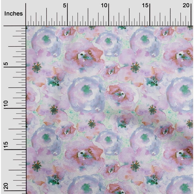 oneOone Georgette Viscose Fabric Watercolor Floral Print Fabric By Yard 42 Inch Wide