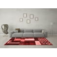 thumbnail image 3 of Ahgly Company Machine Washable Indoor Round Abstract Red Modern Area Rugs, 7' Round, 3 of 4