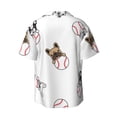 thumbnail image 2 of Wukai Bbaseball Dog Men's Casual Short-Sleeve Button Down Shirt - Lightweight Summer Dress Shirt for Daily Wear-X-Large, 2 of 7