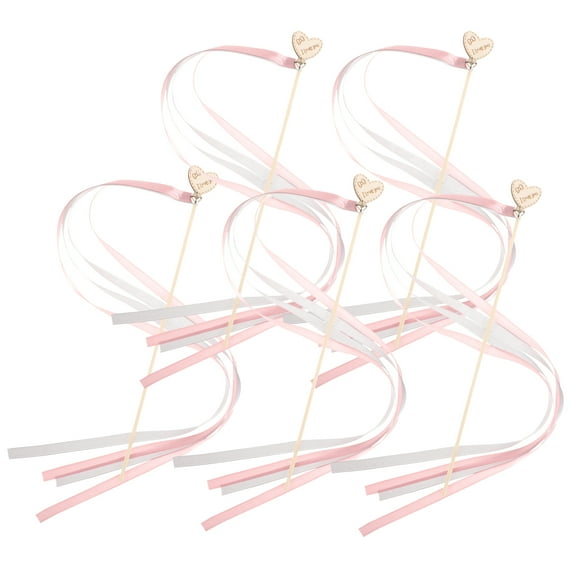Raindrops Heart Fairy Stick With Ribbon Multi Color For Wedding Decor 5Pcs 25.2x13.8In