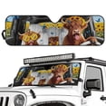 thumbnail image 4 of Binienty Sunflower Highland Cow Print Sun Shade For Car Windshield Easy Installation Universal Compatible with Jeep Gladiator JT 2020-2025 Reflect UV Car Window Sunshade Folding Auto Sun Blocker, 4 of 7