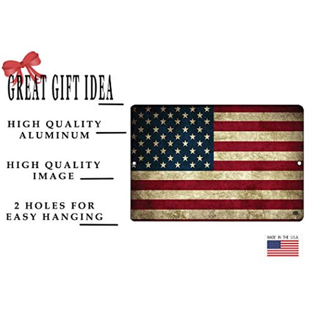 USA American Flag Metal Tin Sign Decor Man Cave Bar US Estados Unidos Rústico Rogue River Tactical Ver descripción