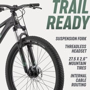 Mongoose Impasse Mountain Bike, 27.5 Inch Wheels, Ages 14+, Matte Black
