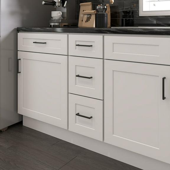 Furinno Shaker Drawer Base Kitchen Cabinet with 3-Drawers, Ready to Assemble, 24 D x 12 W x 34.5 H, White