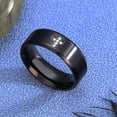 thumbnail image 3 of Mens Wedding Band Ring - 8mm Stainless Steel Engagement Promise Rings for Men Women, Cross Classic Ring with Cubic Zirconia for Men Jewelry Gift Ring Size 6 7 8 9 10 11, 3 of 7