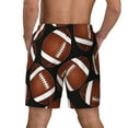 thumbnail image 4 of Goofa Brown Football On Black Printed Men's Swim Trunks Board Shorts Quick Dry Mens Swimming Trunks with Compression Liner,Breathable Fit Hawaii Beach Shorts-X-Large, 4 of 9