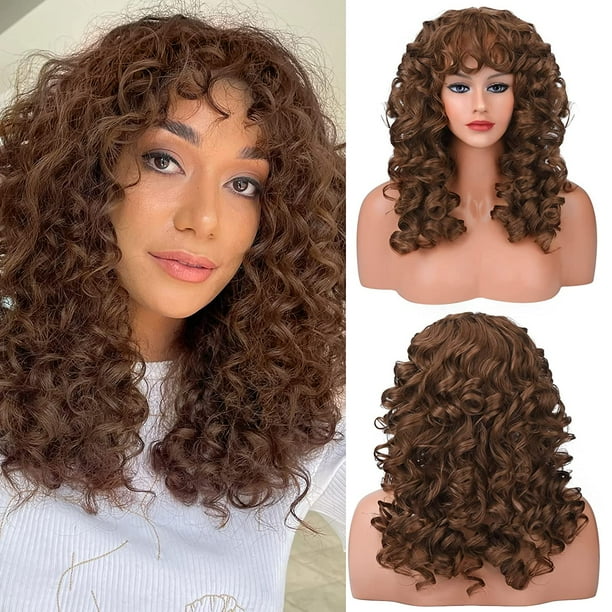Image of Curly shag with wispy bangs
