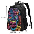 thumbnail image 4 of Hirioo Neon Graffiti Urban Art for Travel Laptop Backpack with USB Charging Port for Men and Women, 4 of 7