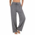 thumbnail image 2 of Womens Sweatpants Linen High Waist Elastic Summer Beach Casual Wide Leg Sweatpants Women Grey 3Xl, 2 of 4