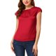 thumbnail image 1 of INSPIRAR CHIC Blusa de Seda con Mangas Cortas para Mujeres Cuello Redondo Plisada Casual Elegante Talla XS Roja, 1 of 6