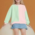 thumbnail image 5 of YUNAFFT Kids Fleece Sweatshirt 2-14Y Color Block Print Crewneck Pullover Warm Casual Outerwear, 5 of 6