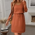 thumbnail image 2 of Square Neck Drawstring Sleeveless Vest Dress With, 2 of 6