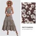 thumbnail image 5 of Vestido floral de verano para mujer, un hombro, sin mangas, con nudo, dobladillo con volantes, bohemio, maxi vestidos Ormromra, 5 of 5
