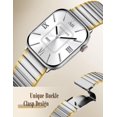 thumbnail image 3 of Wearlizer Two Tone Metal Watch Band Compatible with Apple Watch Bands Women 38/40/41/42/44/45/46/49mm Rectangular Link Bracelet Stainless Steel Strap for Series 11/10/9/8/7/6/5/4/3/SE/Ultra, 3 of 6