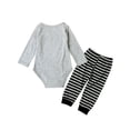 thumbnail image 3 of WIBACKER Baby Boy My 1st Christmas Outfits Newborn Infant Santa Claus Romper + Striped Pants 2Pcs Set 3-6M, 3 of 8