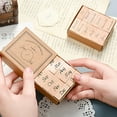 thumbnail image 4 of 1 Ensemble Tampon Cuboïde Résistant à l'Usure en Bois Rétro pour Scrapbooking, 4 of 8